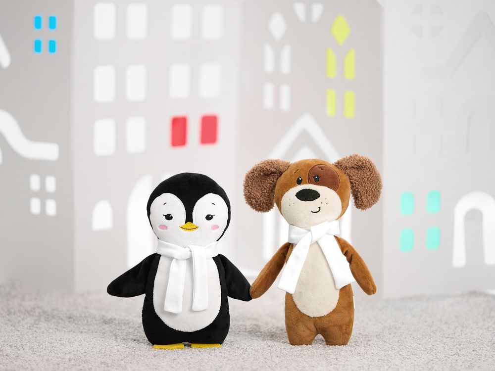 Мягкая игрушка Beastie Toys, пингвиненок с шарфом