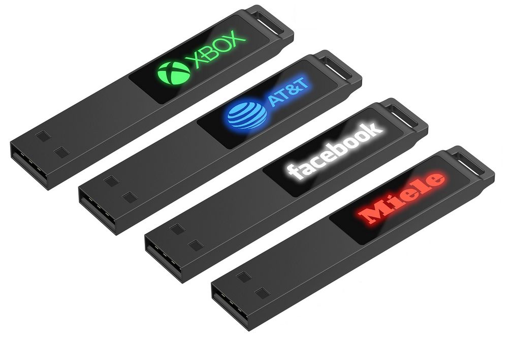 Флешка с подсветкой логотипа markBright Black