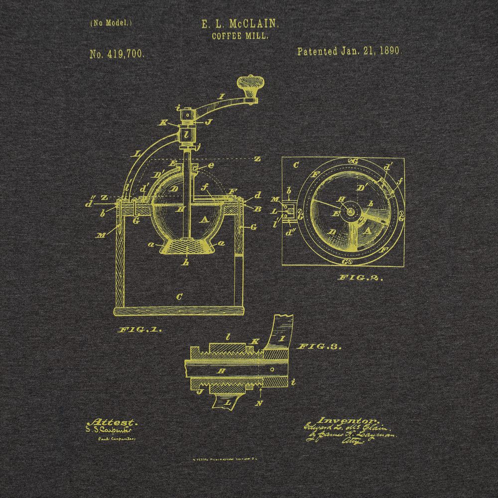 Футболка приталенная Old Patents. Coffee Mill