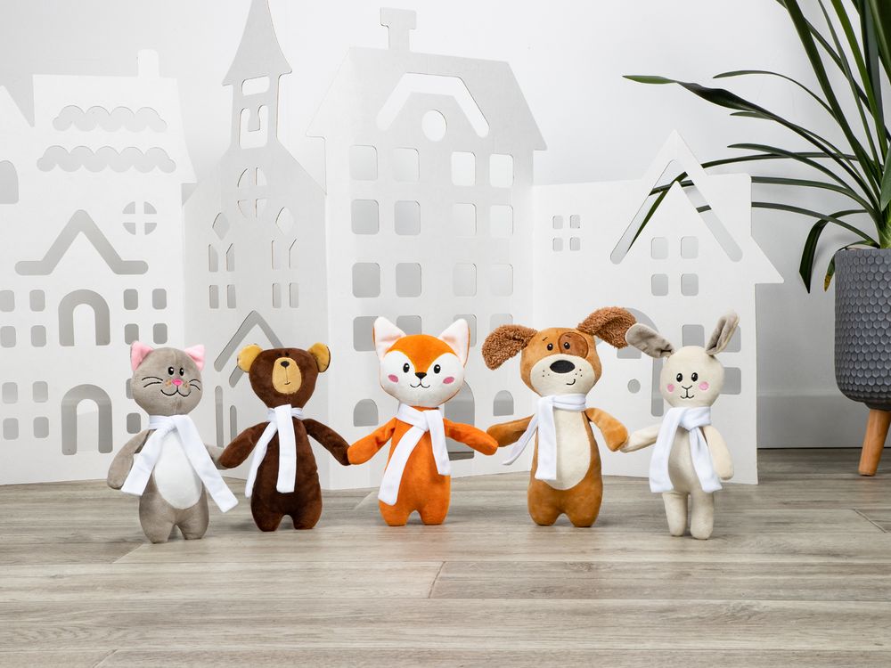 Мягкая игрушка Beastie Toys, заяц с шарфом