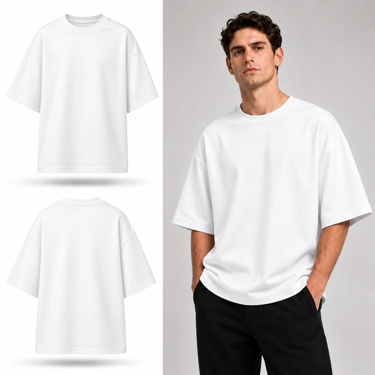 Футболка оверсайз, 240гр, белая
