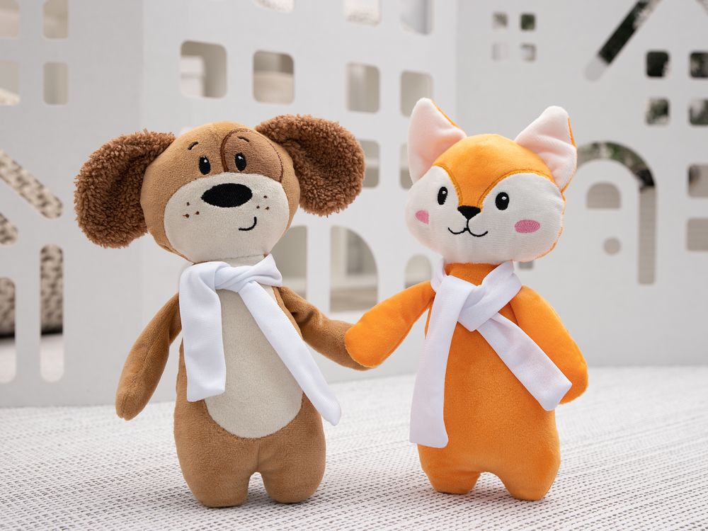 Мягкая игрушка Beastie Toys, собачка с шарфом