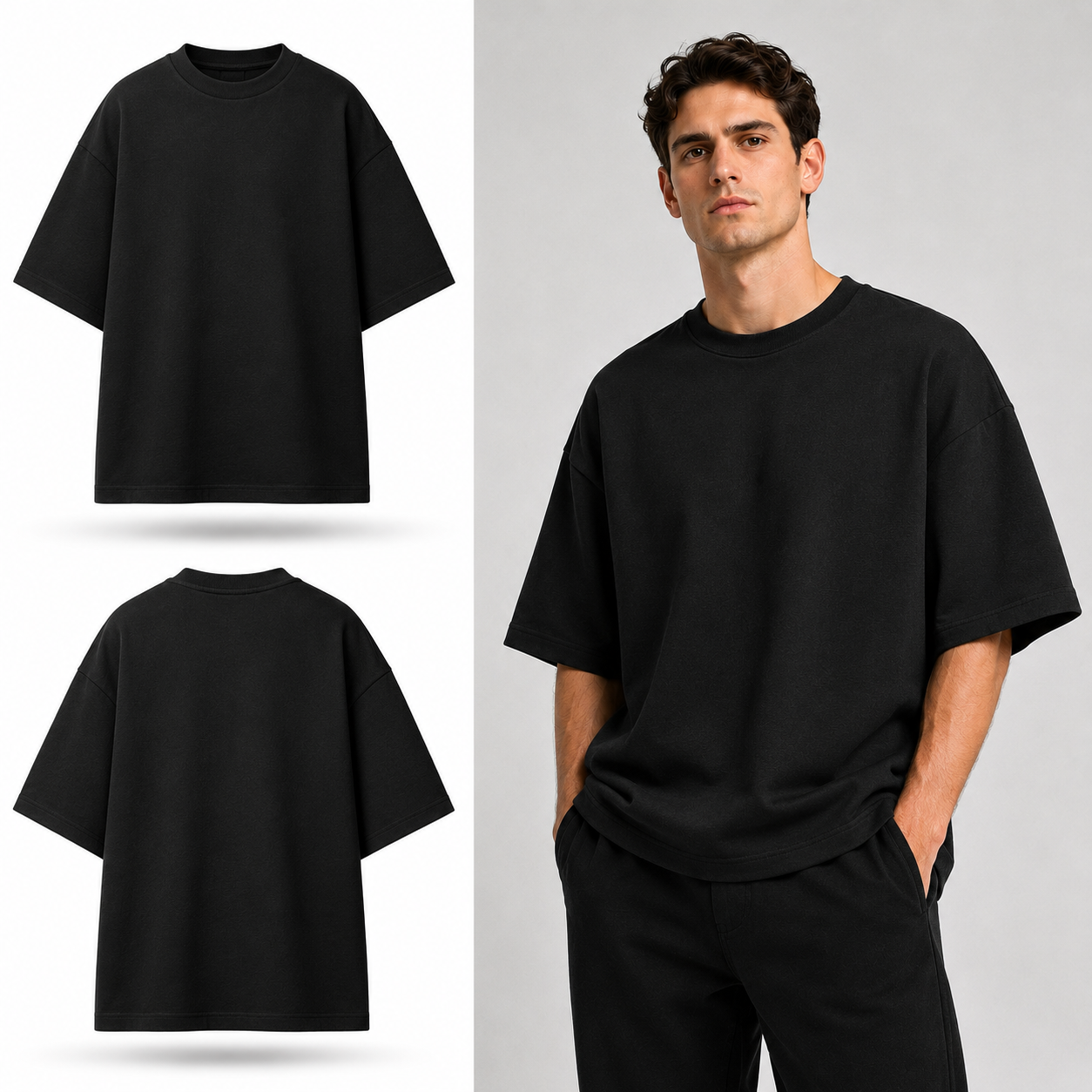 Футболка оверсайз, 240гр, черная